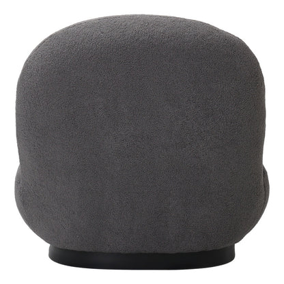 Armchair Rosalie dark grey teddy fabric-black base 85x82x77cm