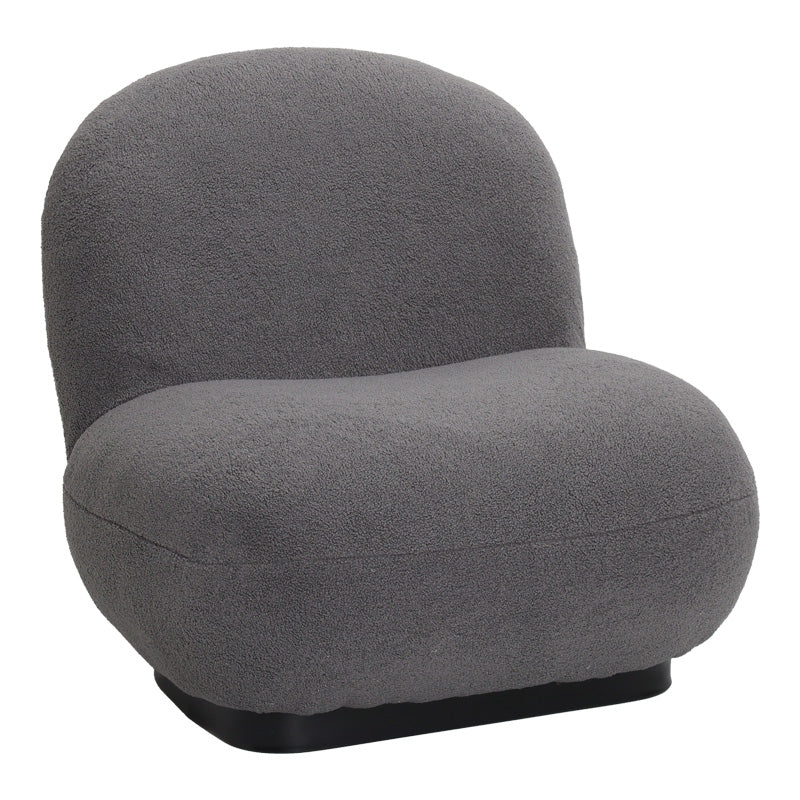 Armchair Rosalie dark grey teddy fabric-black base 85x82x77cm