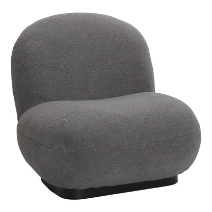 Armchair Rosalie dark grey teddy fabric-black base 85x82x77cm