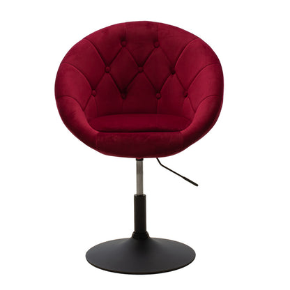 Lifting armchair Ivy pakoworld velvet burgundy-black color 68x56x82-94cm