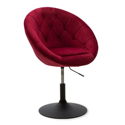 Lifting armchair Ivy pakoworld velvet burgundy-black color 68x56x82-94cm