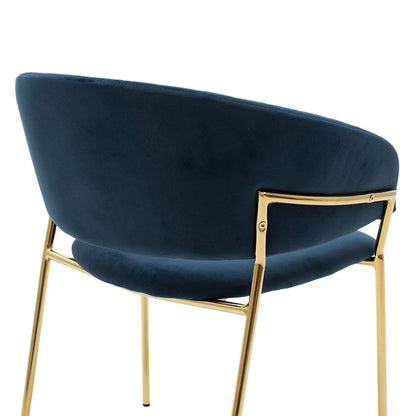 Maggie pakoworld metallic armchair golden gloss with blue velvet