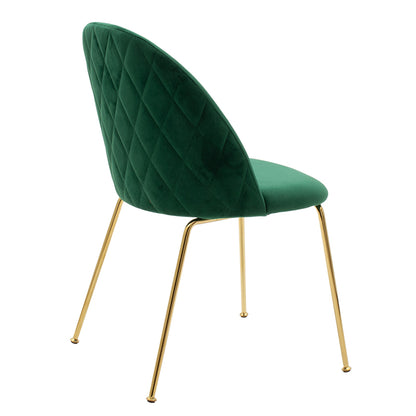 Chair Ruth pakoworld metallic golden gloss with dark green velvet