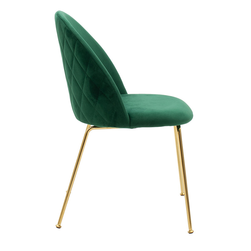 Chair Ruth pakoworld metallic golden gloss with dark green velvet