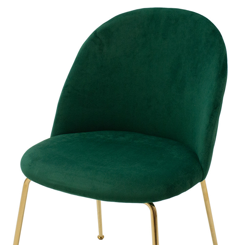 Chair Ruth pakoworld metallic golden gloss with dark green velvet