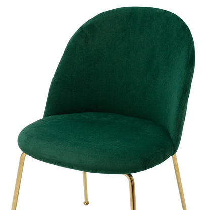 Chair Ruth pakoworld metallic golden gloss with dark green velvet