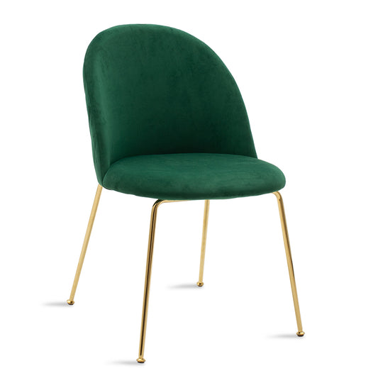 Chair Ruth pakoworld metallic golden gloss with dark green velvet