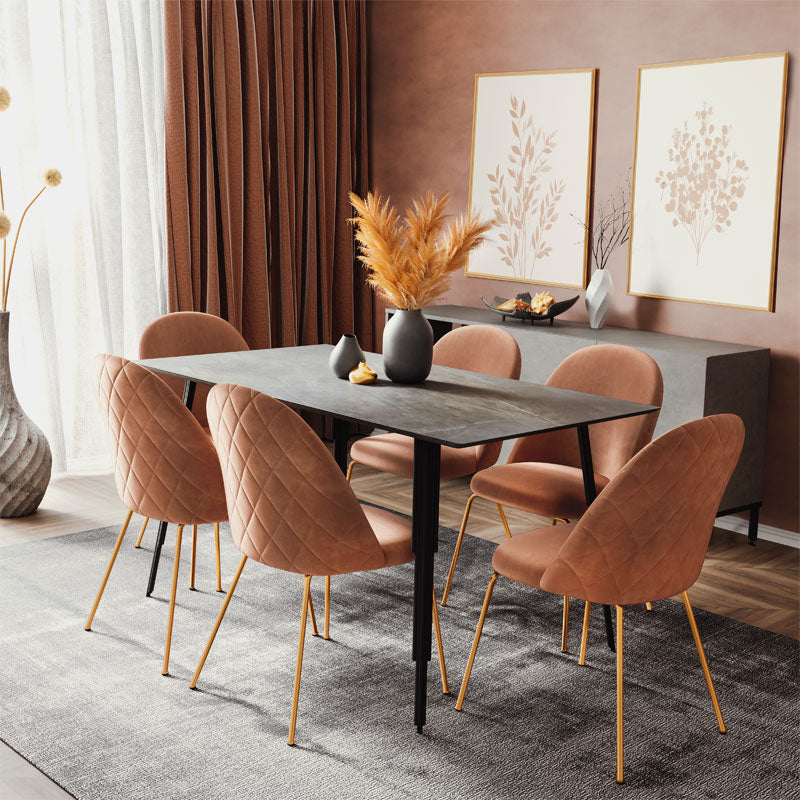 Chair Ruth pakoworld metallic golden gloss with rotten apple velvet