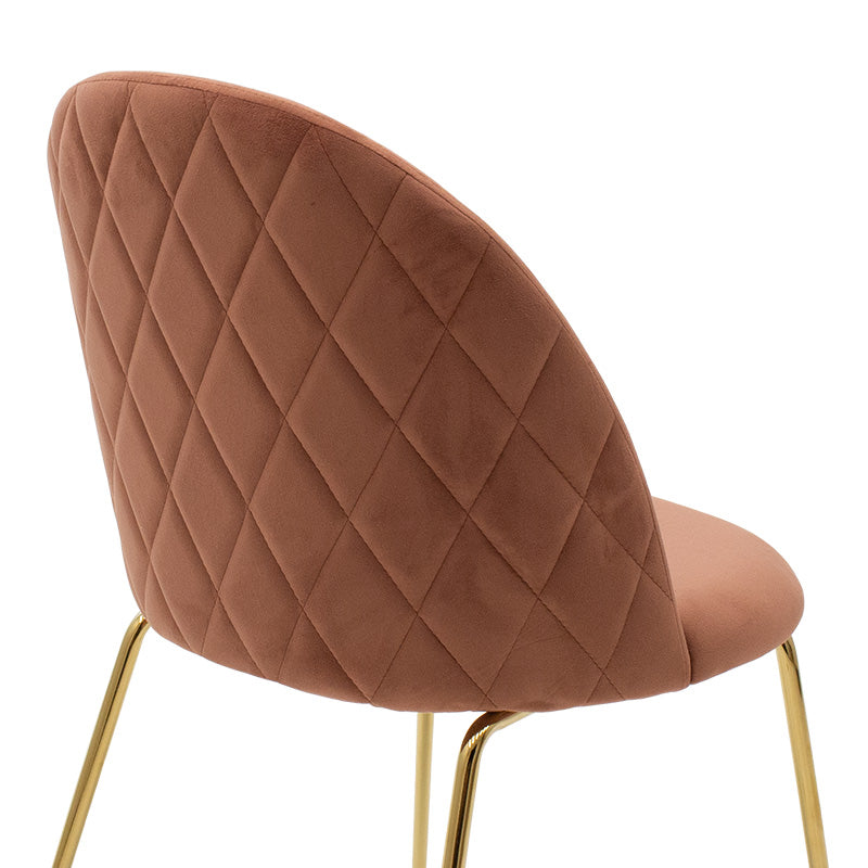 Chair Ruth pakoworld metallic golden gloss with rotten apple velvet