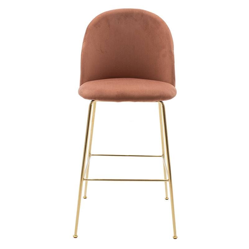Stool bar Ruth pakoworld metal golden gloss with roten apple velvet