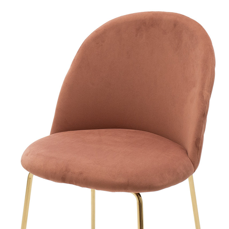 Stool bar Ruth pakoworld metal golden gloss with roten apple velvet