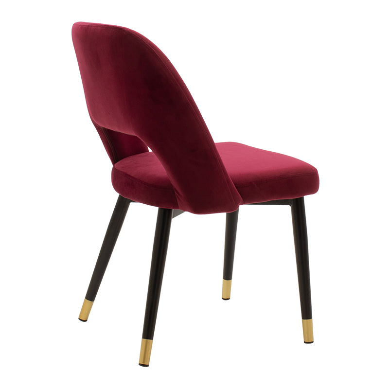 Chair Brianna pakoworld metal black with burgundy velvet