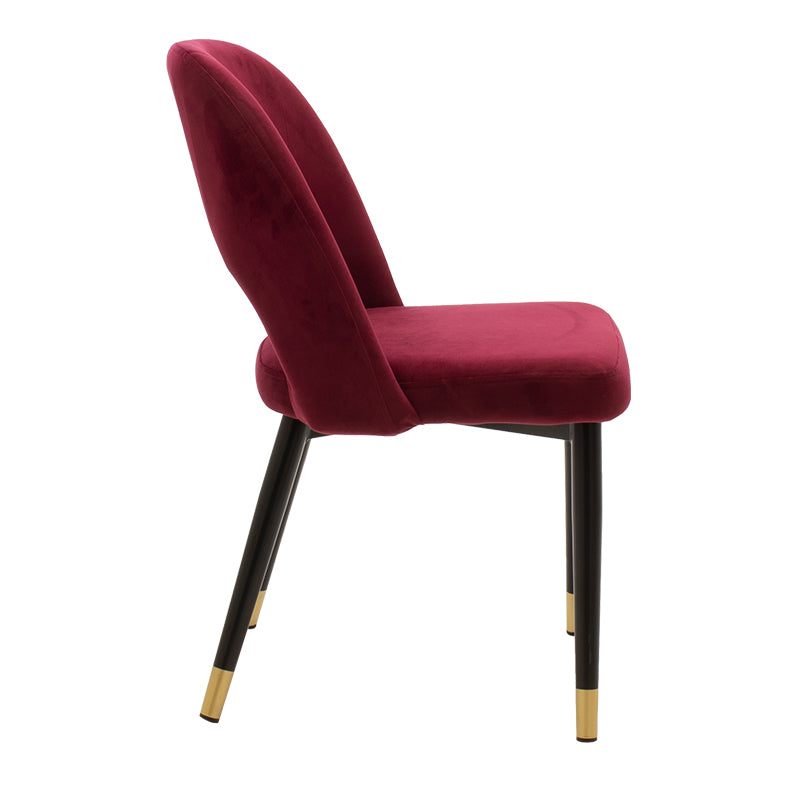 Chair Brianna pakoworld metal black with burgundy velvet