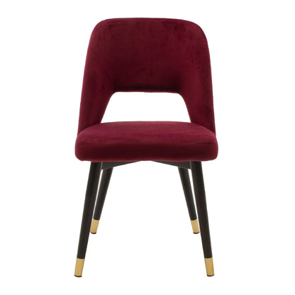 Chair Brianna pakoworld metal black with burgundy velvet