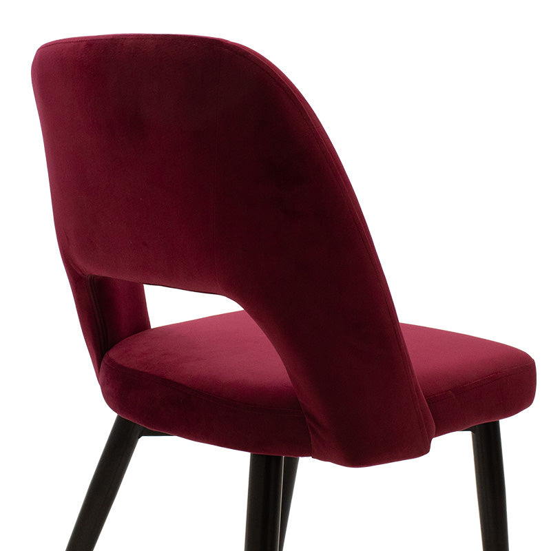 Chair Brianna pakoworld metal black with burgundy velvet