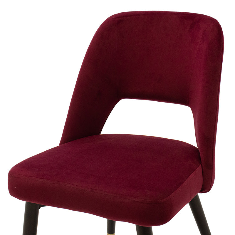 Chair Brianna pakoworld metal black with burgundy velvet