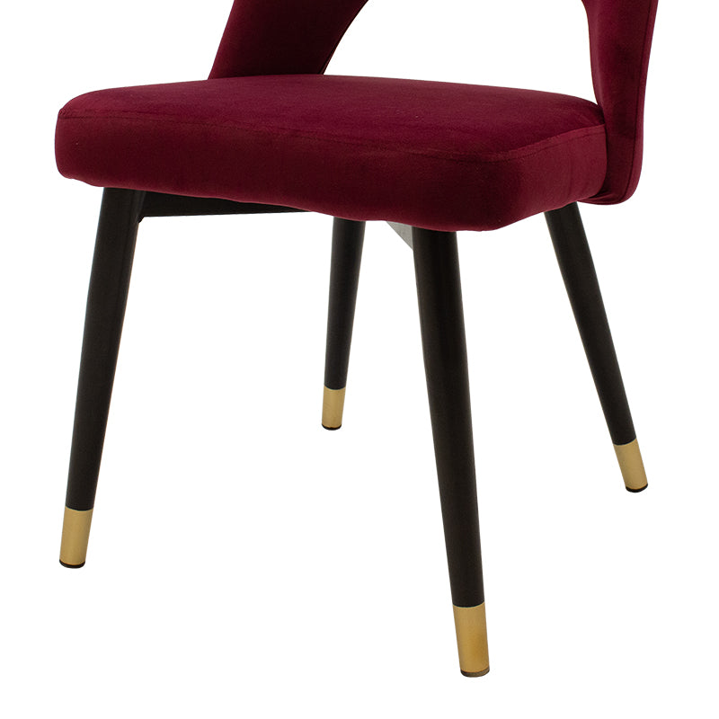 Chair Brianna pakoworld metal black with burgundy velvet