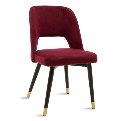 Chair Brianna pakoworld metal black with burgundy velvet