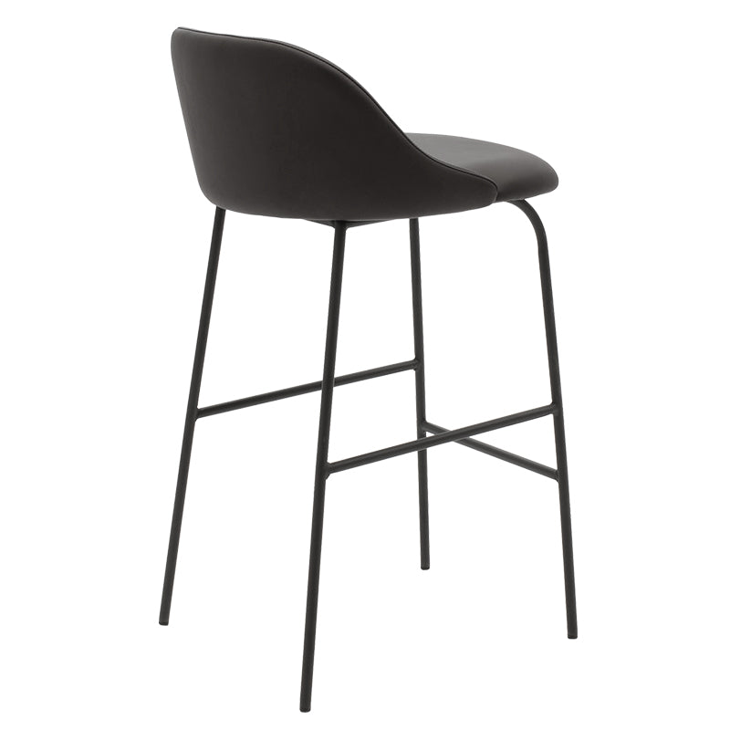 Stool bar Elliot pakoworld metal black with black PU