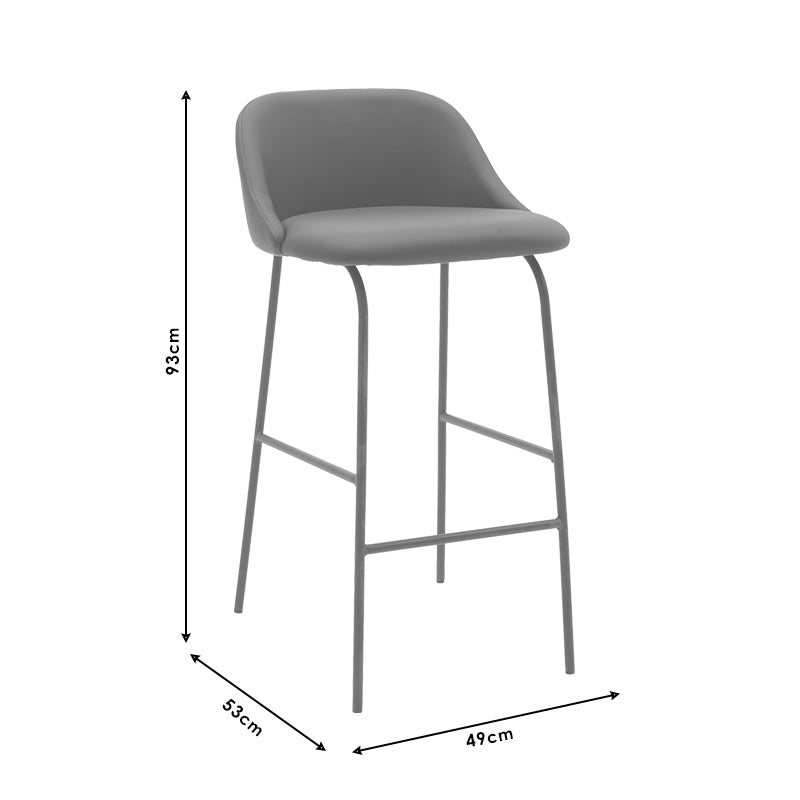 Stool bar Elliot pakoworld metal black with black PU