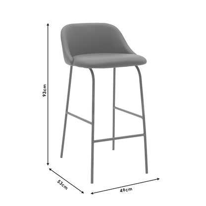 Stool bar Elliot pakoworld metal black with black PU