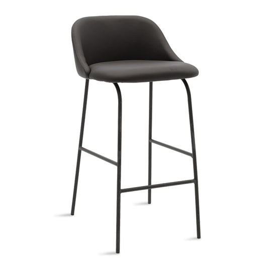 Stool bar Elliot pakoworld metal black with black PU