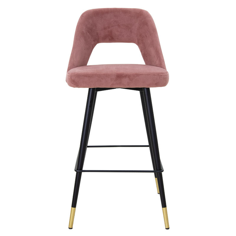 Bar stool Brianna pakoworld metal black with rotten apple velvet