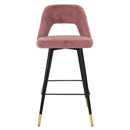 Bar stool Brianna pakoworld metal black with rotten apple velvet