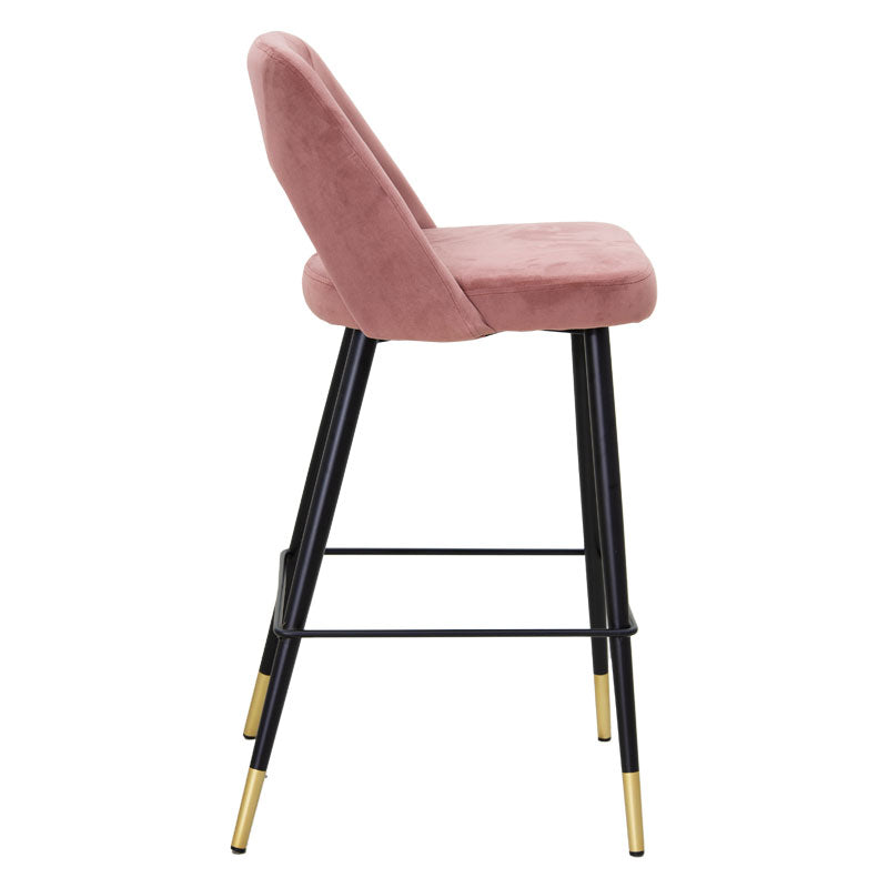 Bar stool Brianna pakoworld metal black with rotten apple velvet