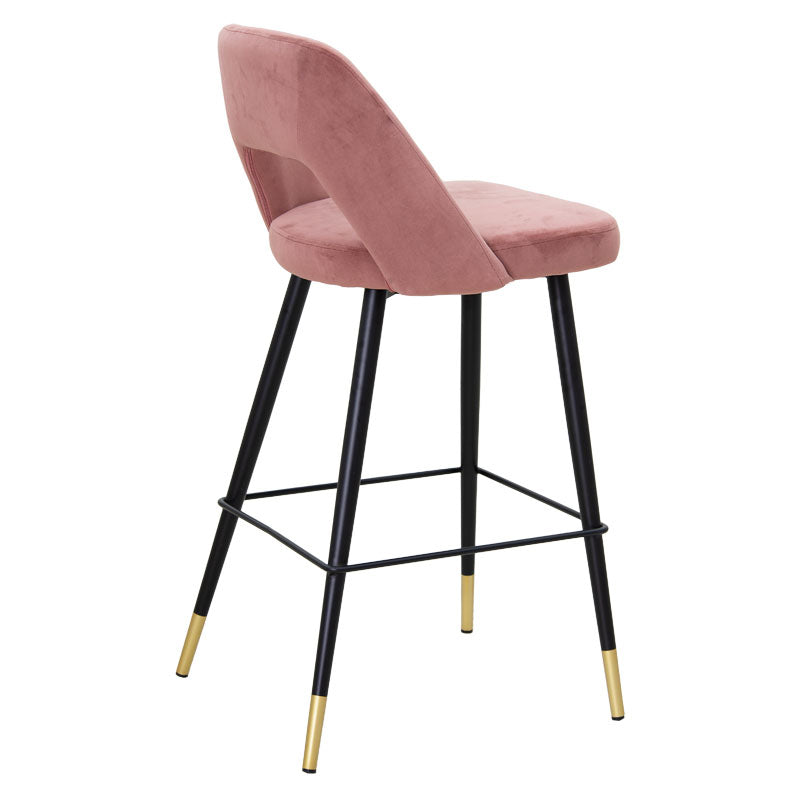 Bar stool Brianna pakoworld metal black with rotten apple velvet