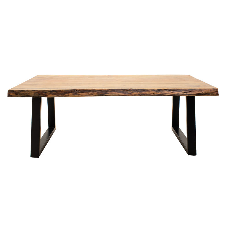 Coffee table Miles pakoworld solid wood 3cm natural-legs black 115x64x43cm