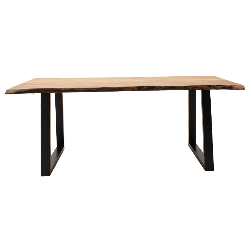 Dining table Miles pakoworld solid wood 4cm natural-foot black 200x96x79cm