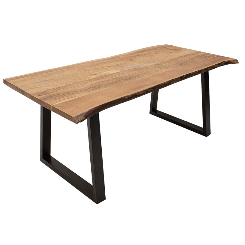 Dining table Miles pakoworld solid wood 4cm natural-foot black 200x96x79cm