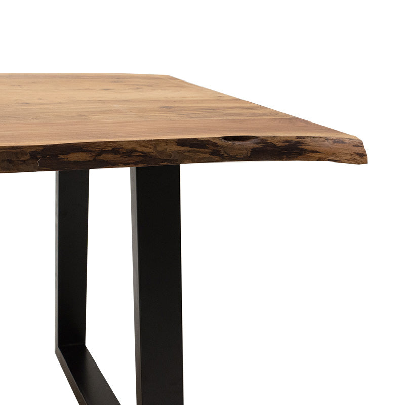 Dining table Miles pakoworld solid wood 4cm natural-foot black 200x96x79cm