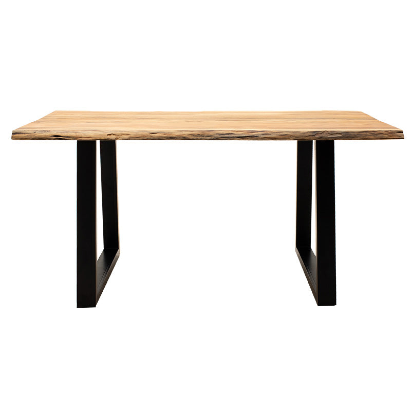 Dining table Miles pakoworld solid wood 4cm natural-foot black 160x90x79cm