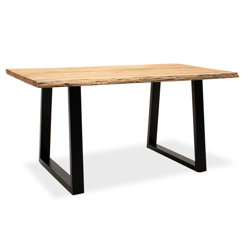 Dining table Miles pakoworld solid wood 4cm natural-foot black 160x90x79cm