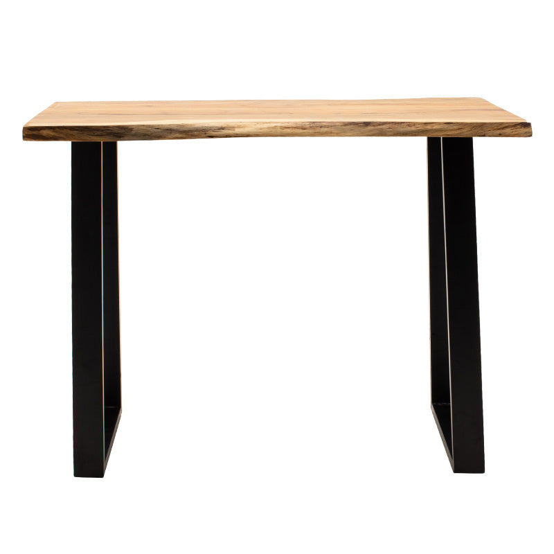 Bar-console table Miles pakoworld solid wood 4cm natural-foot black 120x53x97cm