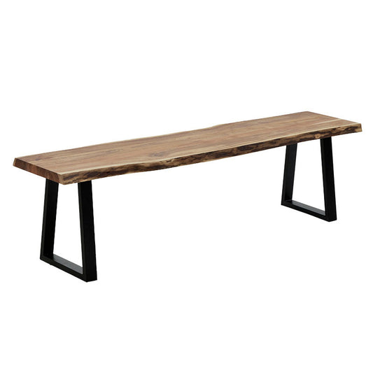 Bench Miles pakoworld solid wood 4cm walnut-black 160x40x45cm