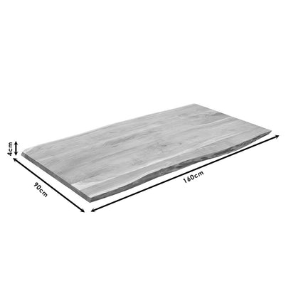 Emilio pakoworld table top solid wood 4cm natural wood 160x90cm