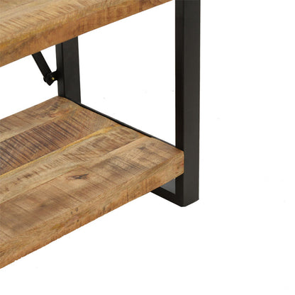 Bookcase Miles pakoworld solid mango wood natural-black 80x40x180cm