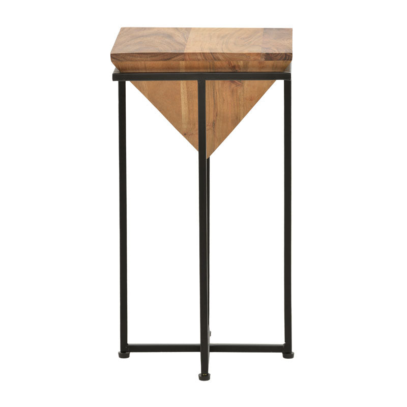 Side table Miles pakoworld solid acacia wood natural-black 29x29x54cm