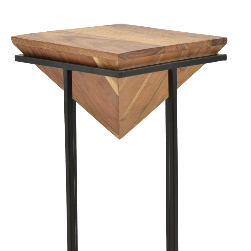 Side table Miles pakoworld solid acacia wood natural-black 29x29x54cm