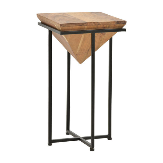 Side table Miles pakoworld solid acacia wood natural-black 29x29x54cm