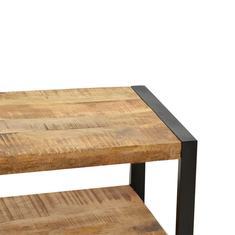 Coffee table Miles pakoworld solid mango wood nautral-black 100x45x45.5cm