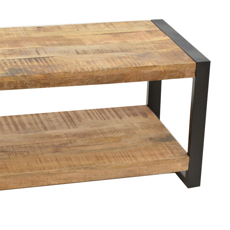 Coffee table Miles pakoworld solid mango wood nautral-black 100x45x45.5cm