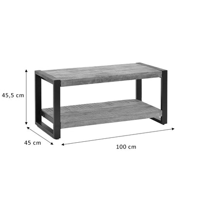 Coffee table Miles pakoworld solid mango wood nautral-black 100x45x45.5cm