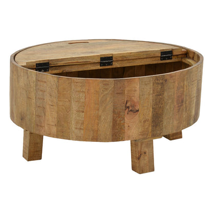 Storage coffee table Darian pakoworld solid mango wood natural D90x45cm