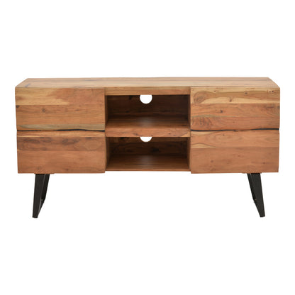 TV cabinet Dervie pakoworld natural solid acacia wood 130x43.5x66.5cm