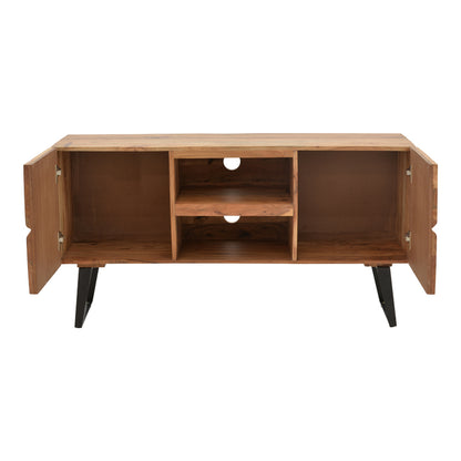 TV cabinet Dervie pakoworld natural solid acacia wood 130x43.5x66.5cm