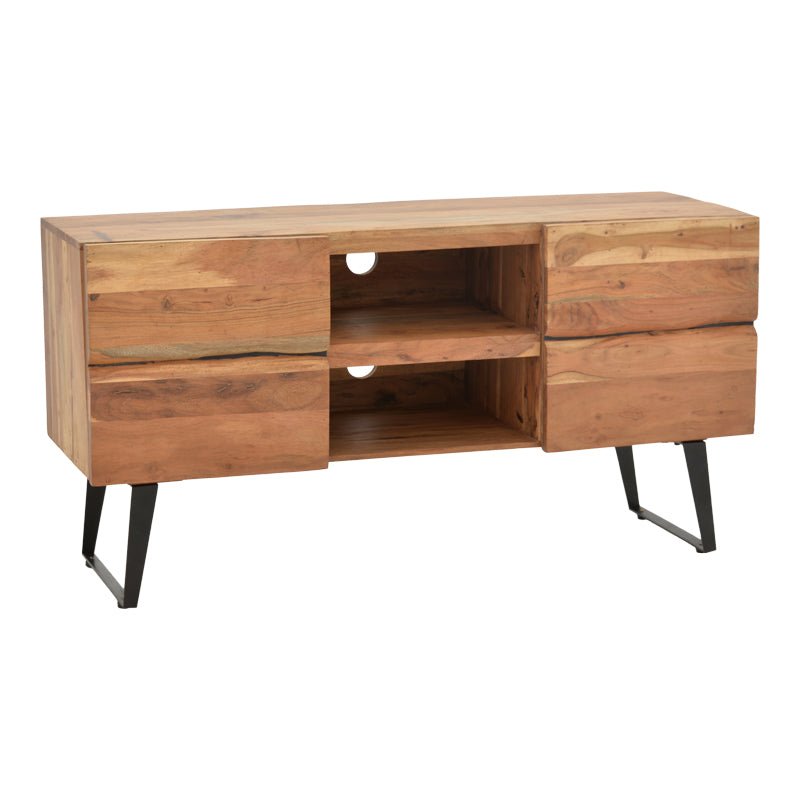 TV cabinet Dervie pakoworld natural solid acacia wood 130x43.5x66.5cm